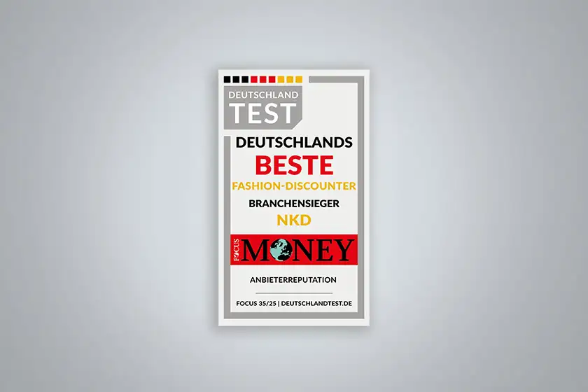 Siegel "Deutschlands beste Fashion-Discounter" Branchensieger NKD